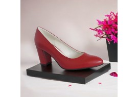 Pantofi dama din piele naturala, rosu Adelle - NA217R